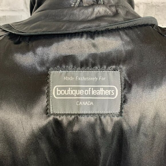 Vintage 90s Boutique Of Leathers Mid Length Car Coat Jacket - Picture 9 of 16
